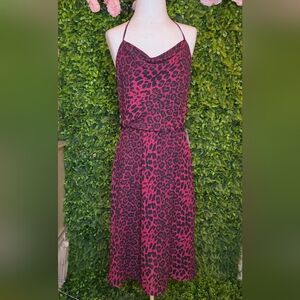 Dress the Population Pink Leopard Midi Dress